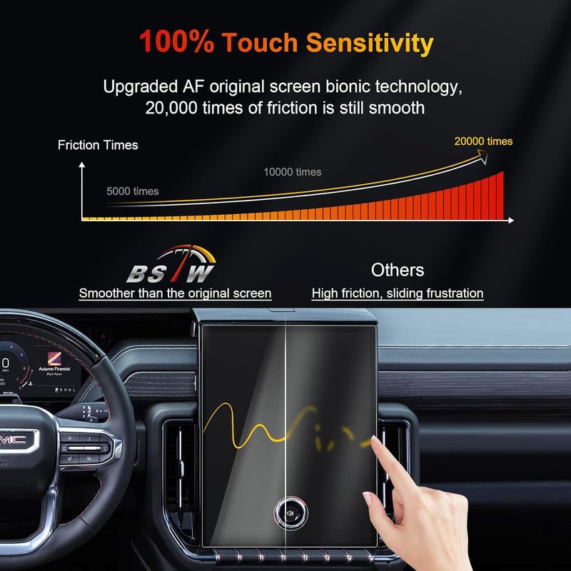 BSTW for 2025 GMC Yukon Screen Protector for 2025 Yukon XL Elevation/AT4/AT4 Ultimate/Denali/Denali Ultimate 16.8" Display for 2025 GMC Yukon Accessories Nano Protective Film 2PCS (Yukon 16.8-In Nano) - Image 3